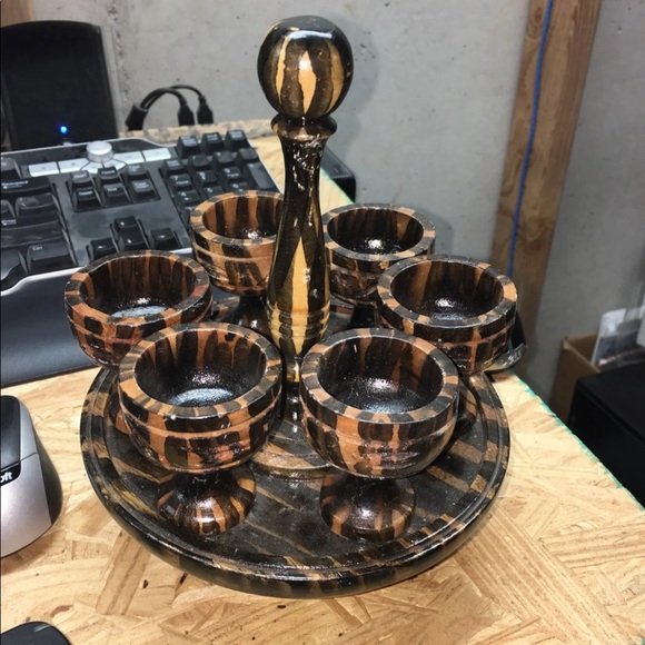 Set Of 5 Small Wooden Chalice - Picture 1 of 3